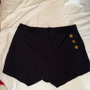 Papaya Black Skorts with Gold Button Details